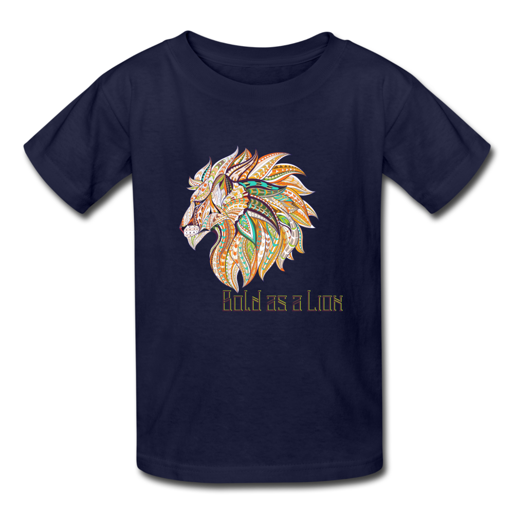 Bold as a Lion - Kids' T-Shirt - navy