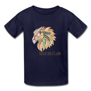 Bold as a Lion - Kids' T-Shirt - navy