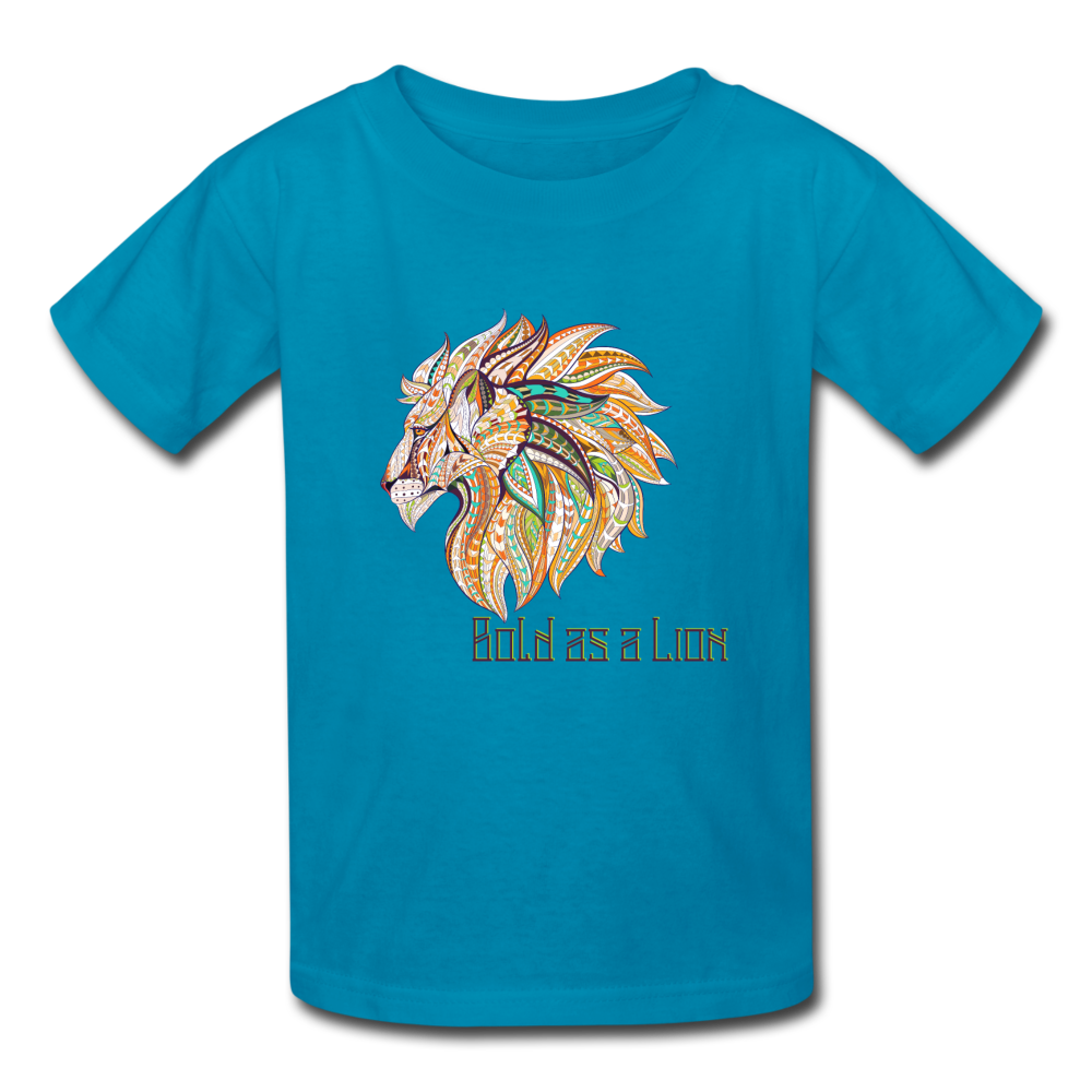 Bold as a Lion - Kids' T-Shirt - turquoise