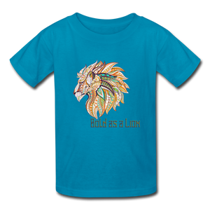 Bold as a Lion - Kids' T-Shirt - turquoise