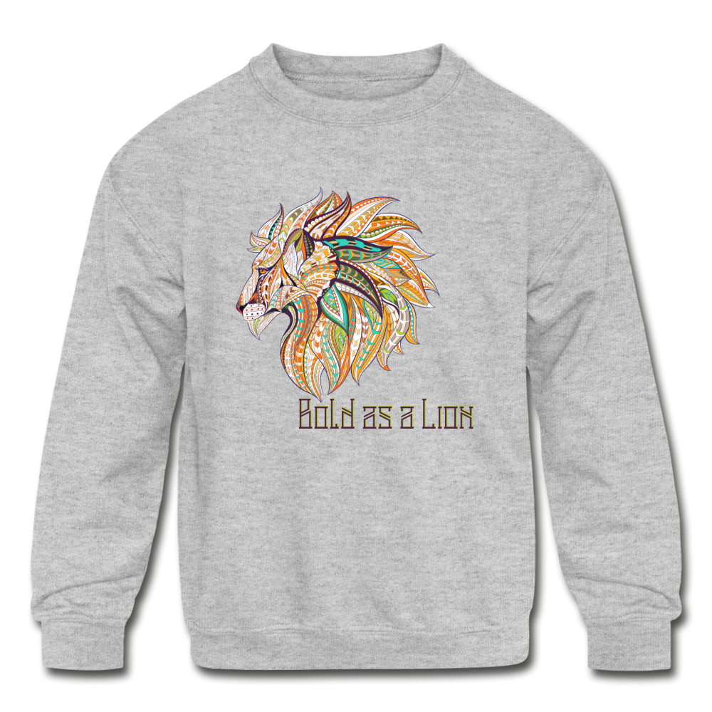 Bold as a Lion - Kids' Crewneck Sweatshirt - heather gray