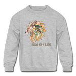 Bold as a Lion - Kids' Crewneck Sweatshirt - heather gray