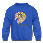 Bold as a Lion - Kids' Crewneck Sweatshirt - royal blue