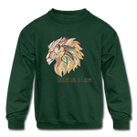 Bold as a Lion - Kids' Crewneck Sweatshirt - forest green