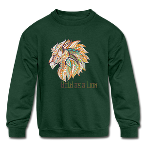 Bold as a Lion - Kids' Crewneck Sweatshirt - forest green