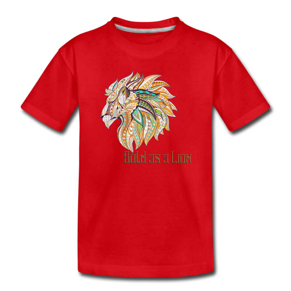 Bold as a Lion - Toddler Premium T-Shirt - red