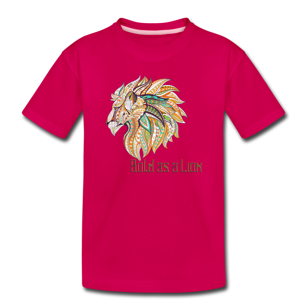 Bold as a Lion - Toddler Premium T-Shirt - dark pink