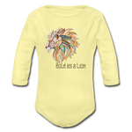 Bold as a Lion - Organic Long Sleeve Baby Bodysuit - washed yellow