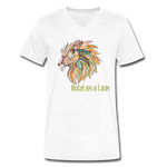 Bold as a Lion - Men's V-Neck T-Shirt - white