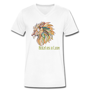 Bold as a Lion - Men's V-Neck T-Shirt - white