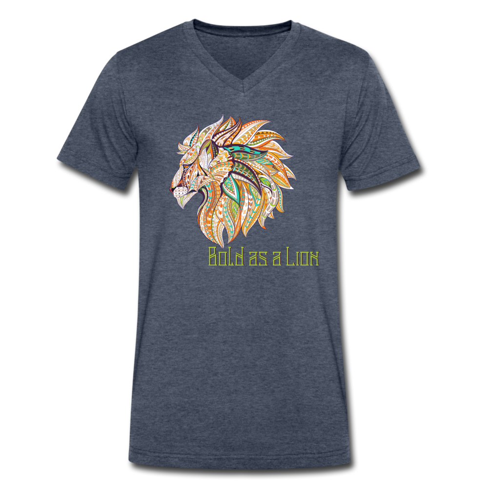 Bold as a Lion - Men's V-Neck T-Shirt - heather navy