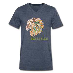 Bold as a Lion - Men's V-Neck T-Shirt - heather navy