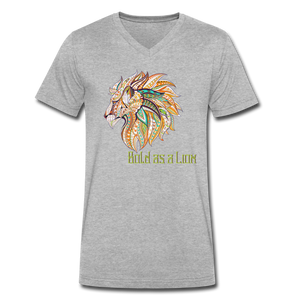 Bold as a Lion - Men's V-Neck T-Shirt - heather gray