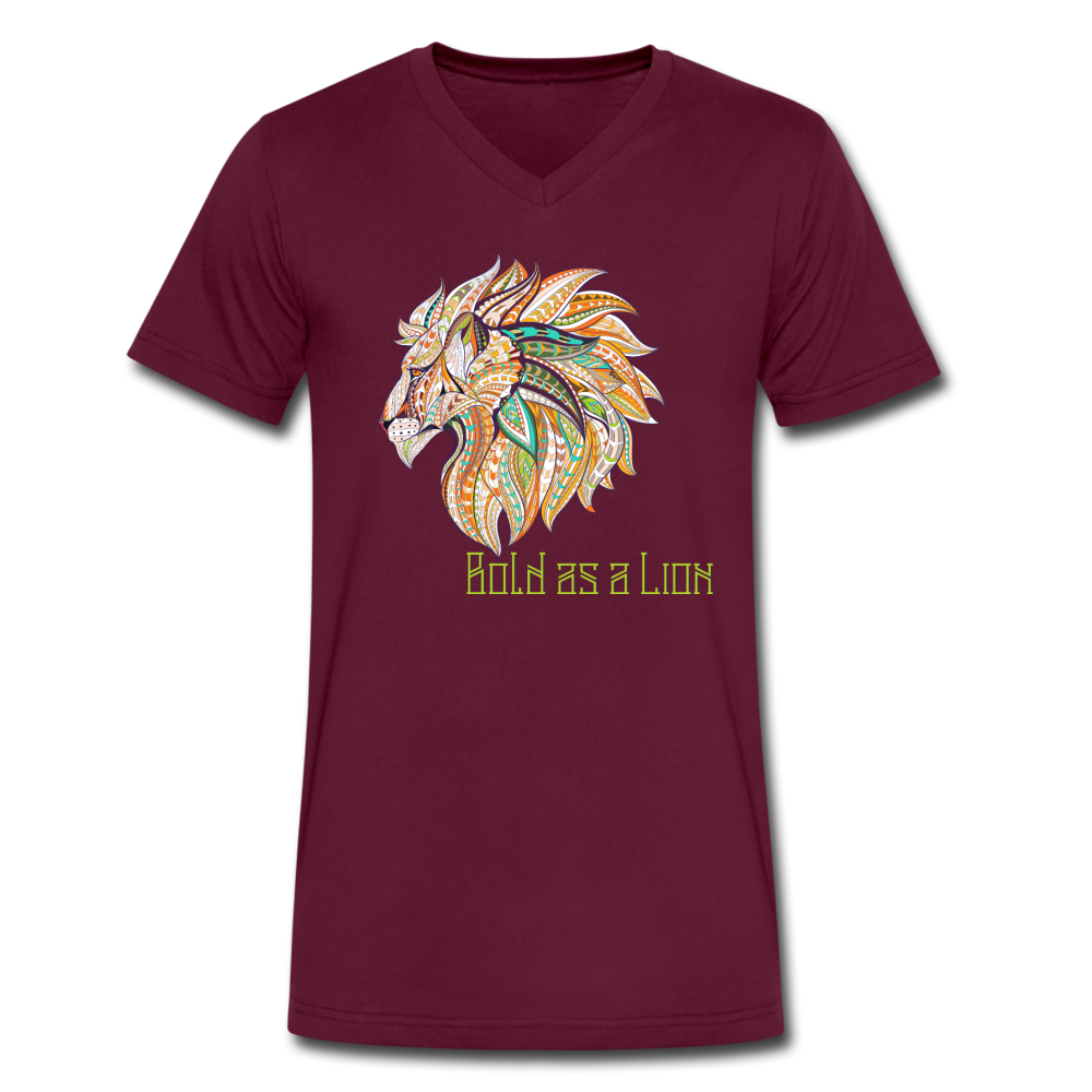 Bold as a Lion - Men's V-Neck T-Shirt - maroon