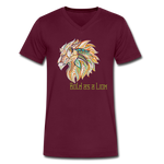 Bold as a Lion - Men's V-Neck T-Shirt - maroon