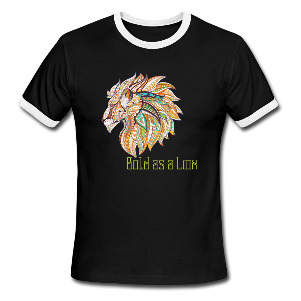 Bold as a Lion - Men's Ringer T-Shirt - black/white