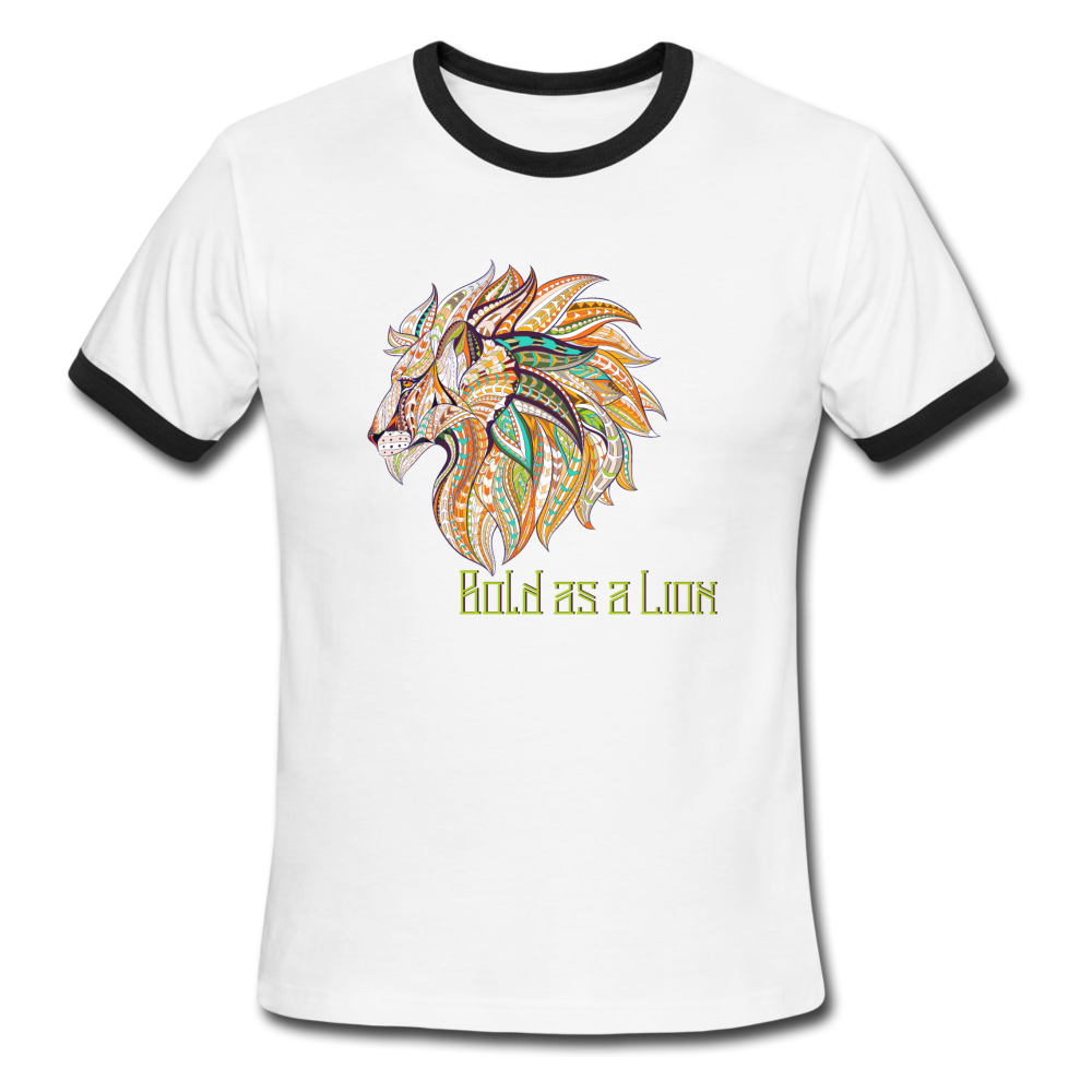 Bold as a Lion - Men's Ringer T-Shirt - white/black