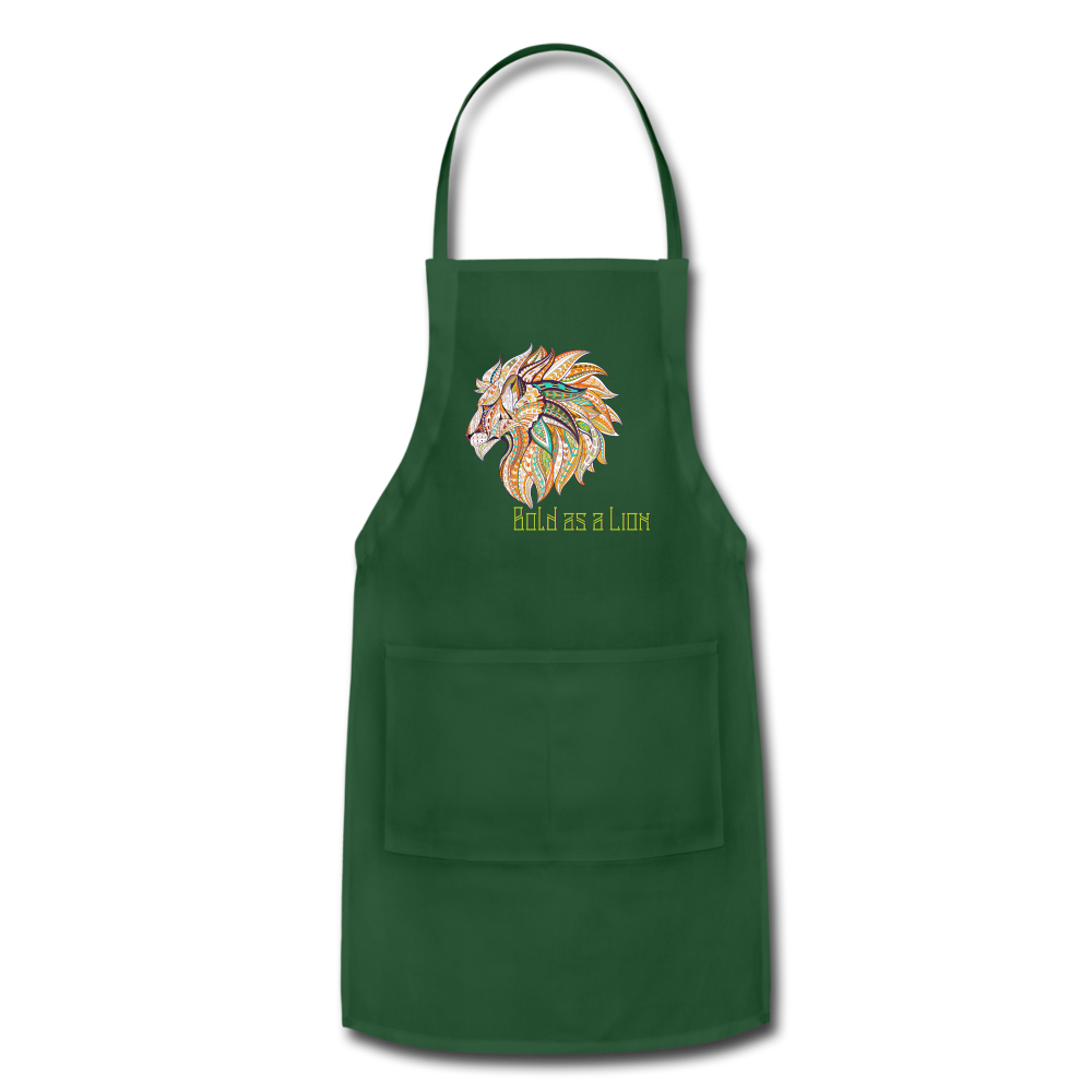 Bold as a Lion - Adjustable Apron - forest green