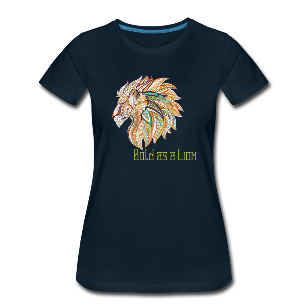 Bold as a Lion - Women’s Premium T-Shirt - deep navy