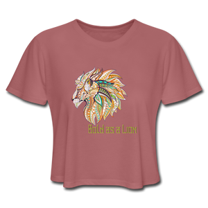 Bold as a Lion - Women's Cropped T-Shirt - mauve