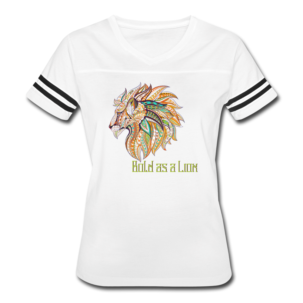Bold as a Lion - Women’s Vintage Sport T-Shirt - white/black