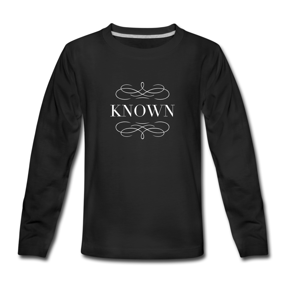Known - Kids' Premium Long Sleeve T-Shirt - black