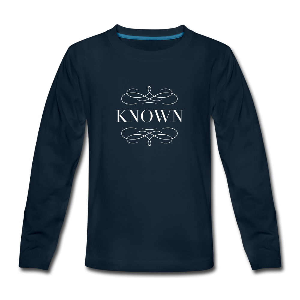 Known - Kids' Premium Long Sleeve T-Shirt - deep navy
