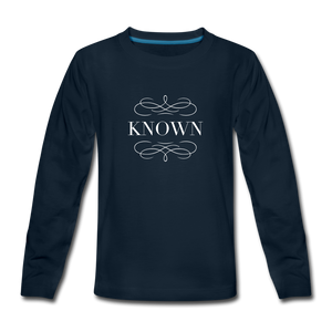 Known - Kids' Premium Long Sleeve T-Shirt - deep navy