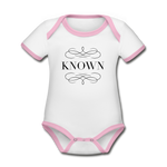 Known - Organic Contrast Short Sleeve Baby Bodysuit - white/pink
