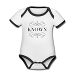 Known - Organic Contrast Short Sleeve Baby Bodysuit - white/black