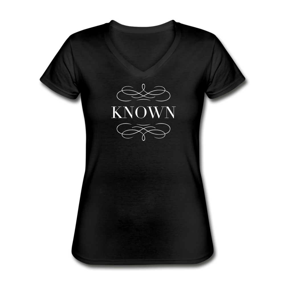 Known - Women's V-Neck T-Shirt - black