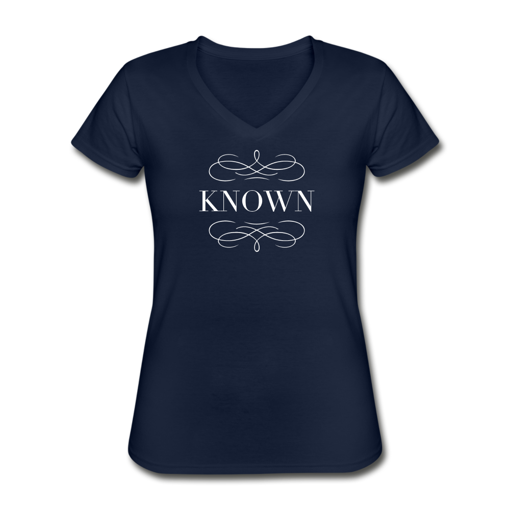 Known - Women's V-Neck T-Shirt - navy