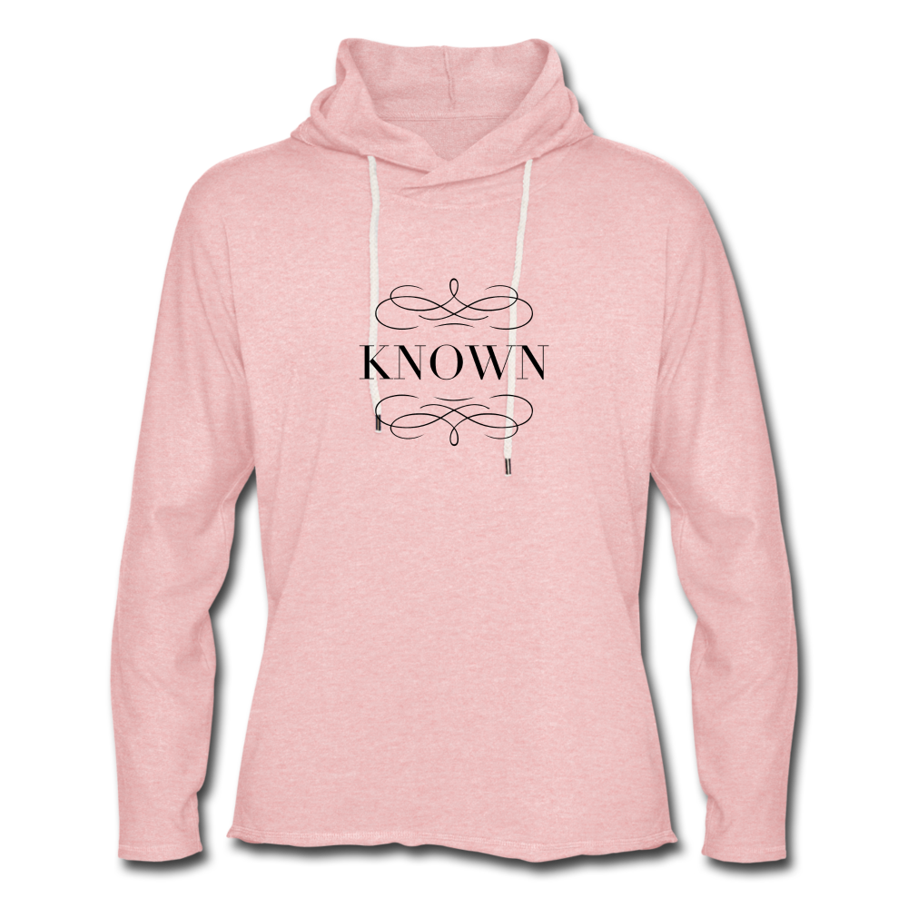 Known - Unisex Lightweight Terry Hoodie - cream heather pink