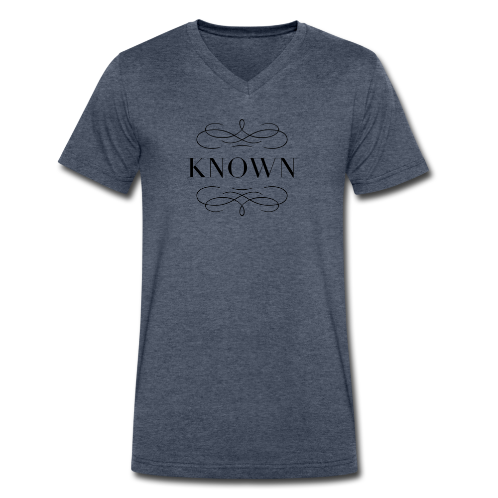 Known - Men's V-Neck T-Shirt - heather navy
