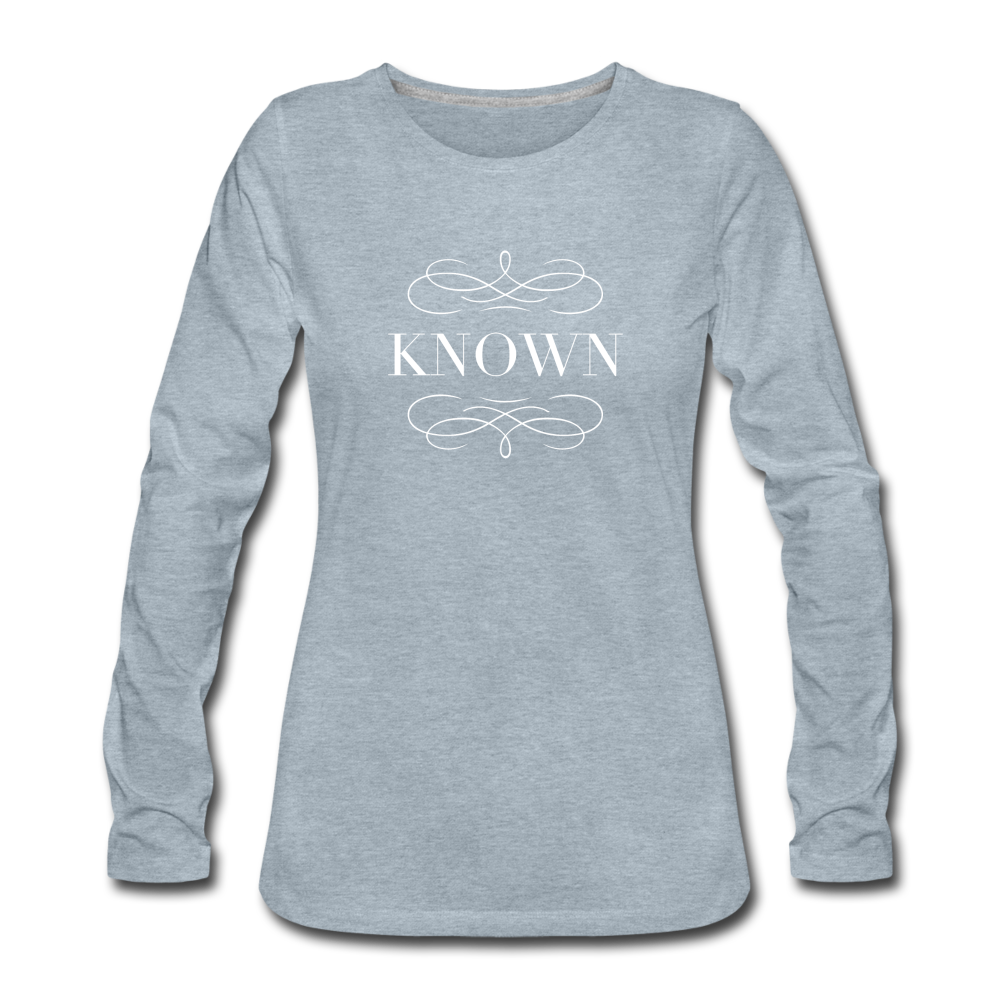 Known - Women's Premium Long Sleeve T-Shirt - heather ice blue