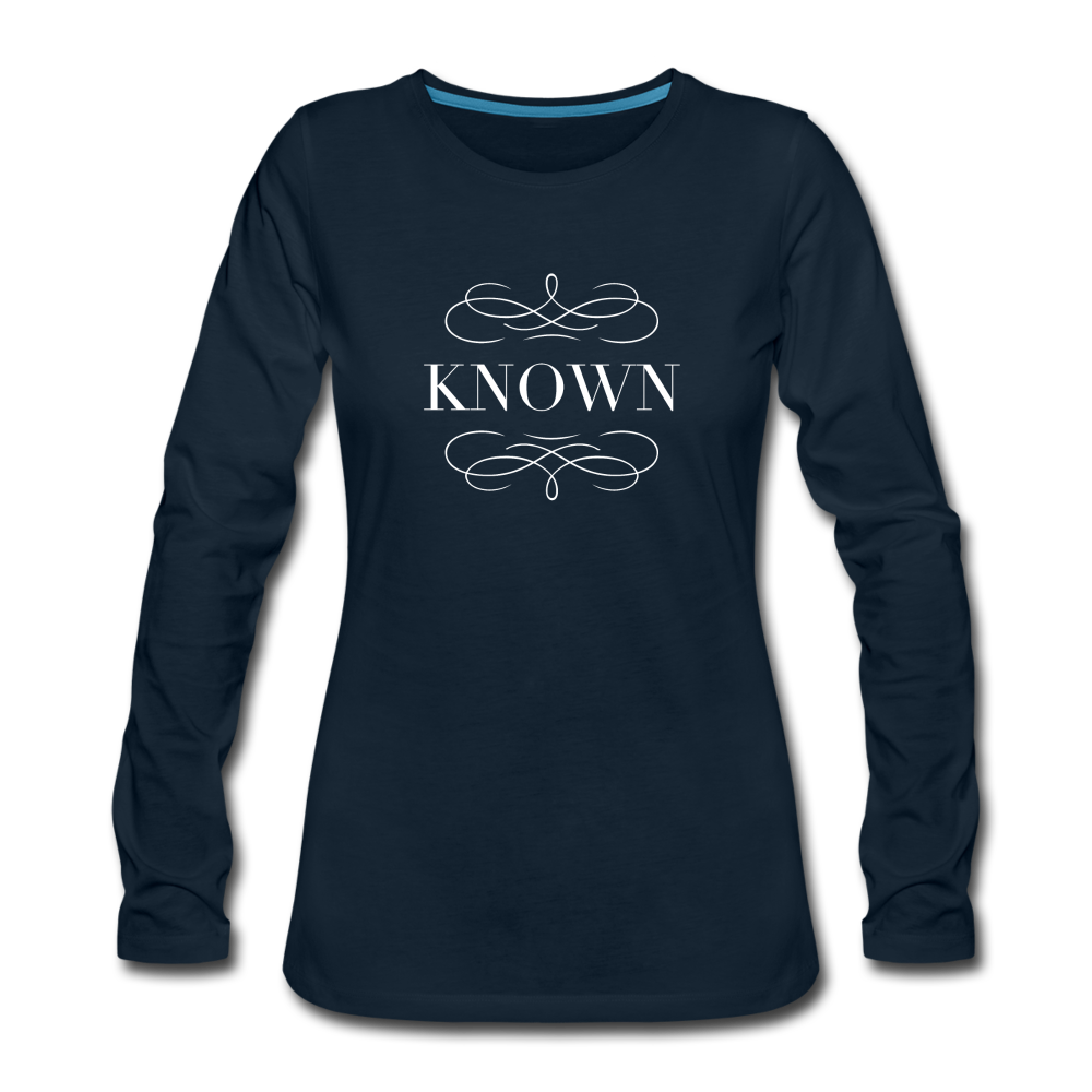 Known - Women's Premium Long Sleeve T-Shirt - deep navy