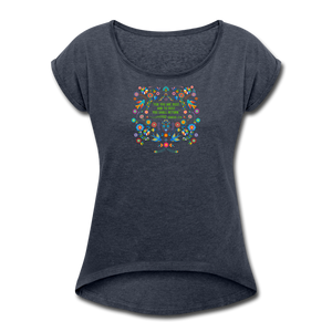 To Dust You Shall Return - Women's Roll Cuff T-Shirt - navy heather