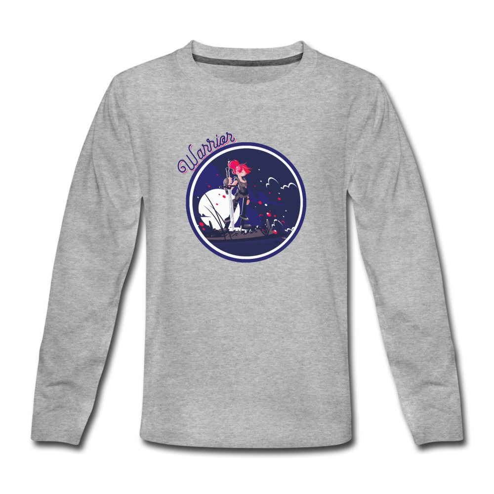 Warrior (Female) - Kids' Premium Long Sleeve T-Shirt - heather gray