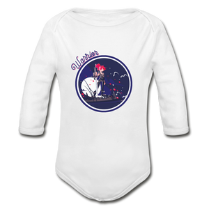Warrior (Female) - Organic Long Sleeve Baby Bodysuit - white