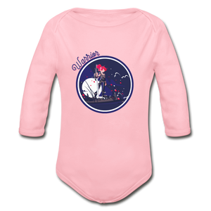 Warrior (Female) - Organic Long Sleeve Baby Bodysuit - light pink