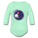 Warrior (Female) - Organic Long Sleeve Baby Bodysuit - light mint