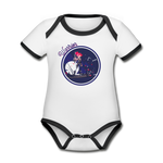 Warrior (Female) - Organic Contrast Short Sleeve Baby Bodysuit - white/black