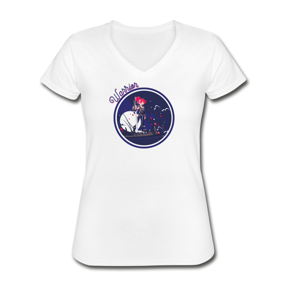 Warrior (Female) - Women's V-Neck T-Shirt - white