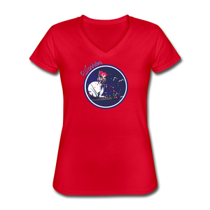 Warrior (Female) - Women's V-Neck T-Shirt - red