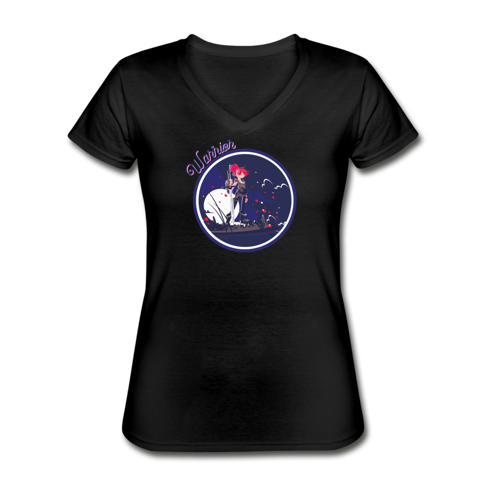 Warrior (Female) - Women's V-Neck T-Shirt - black