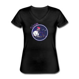 Warrior (Female) - Women's V-Neck T-Shirt - black