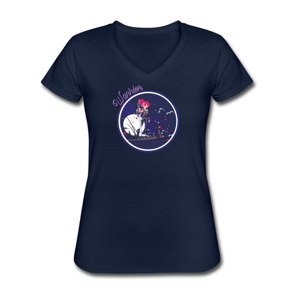 Warrior (Female) - Women's V-Neck T-Shirt - navy