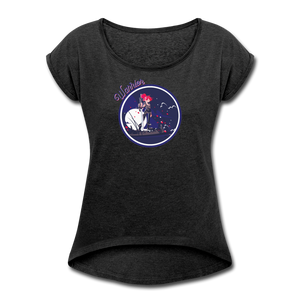 Warrior (Female) - Women's Roll Cuff T-Shirt - heather black