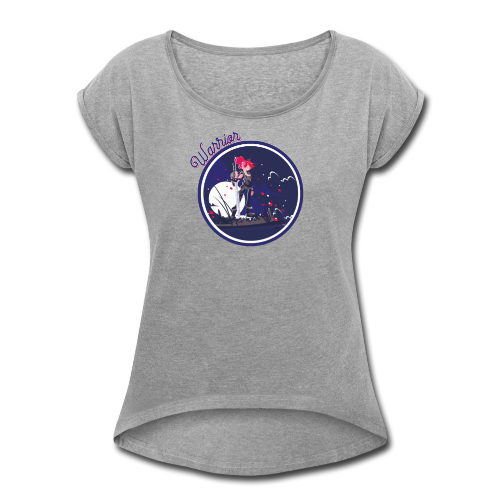 Warrior (Female) - Women's Roll Cuff T-Shirt - heather gray