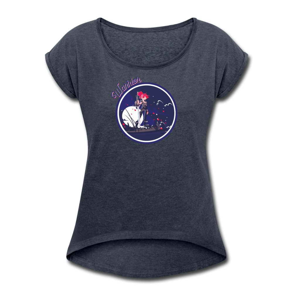 Warrior (Female) - Women's Roll Cuff T-Shirt - navy heather